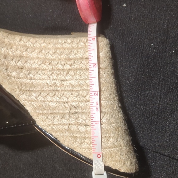 Charming Charlie "Ronat-13" Black Patent Leather Espadrilles Wedge Heel Size 8 - Picture 8 of 10